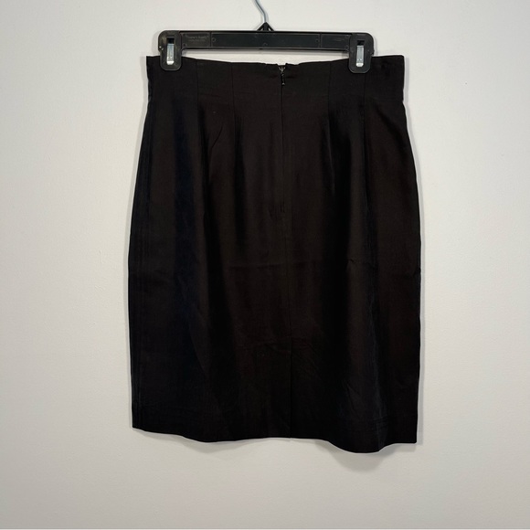 Wheaton & Katz Ltd Skirt Womens 12 Black Pencil Silk Lined Office Career - FLAW - Picture 2 of 10